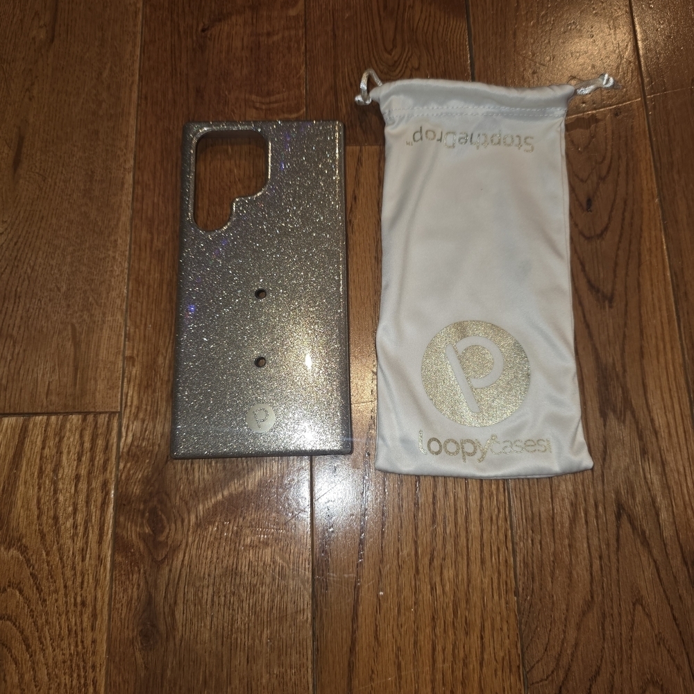 Loopy Case Gold Glitter Phone Case For Samsung S23 Ultra
